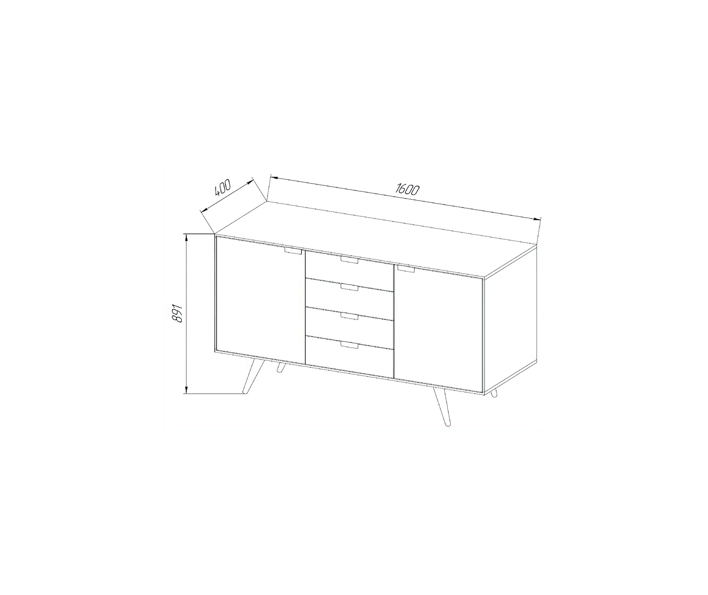 Scandi III Dresser – Solid Beech