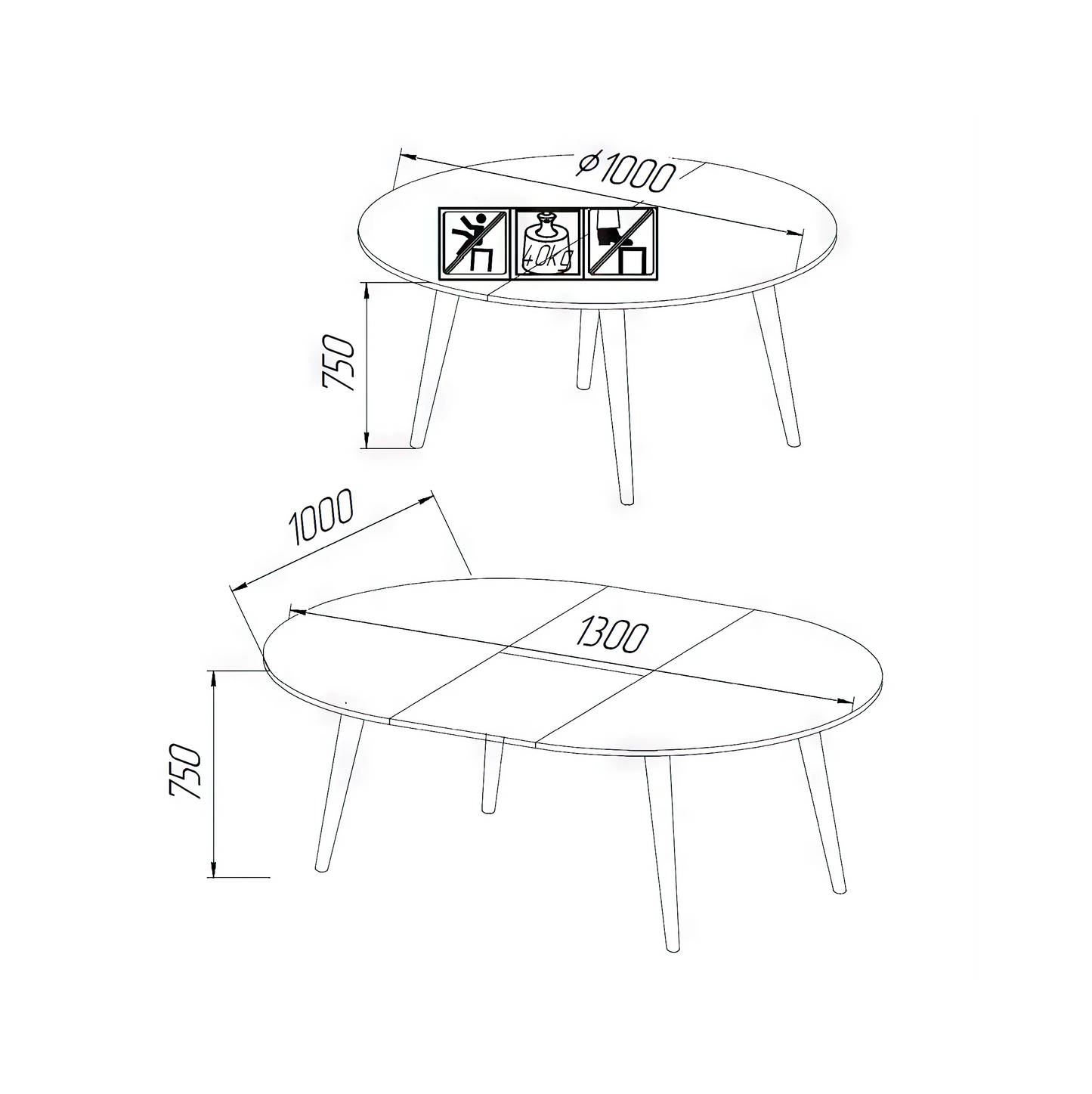 Scandi R Extendable Dining Table – Solid Oak