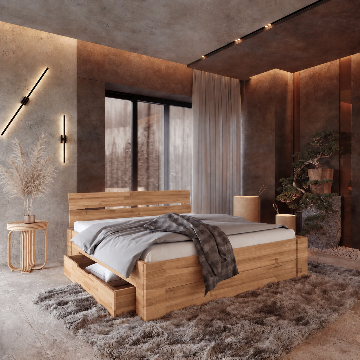 Elsa Bed – Solid Oak