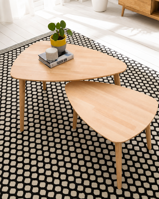 Scandi Nesting Coffee Tables (Set of 2) – Solid Beech