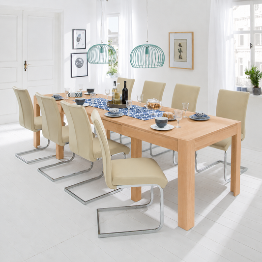 XL Extendable Dining Table – Solid Beech