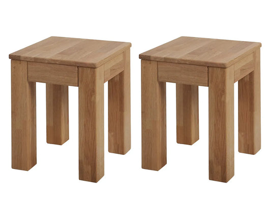 Bonn Stools (2 pc) - Solid Oak
