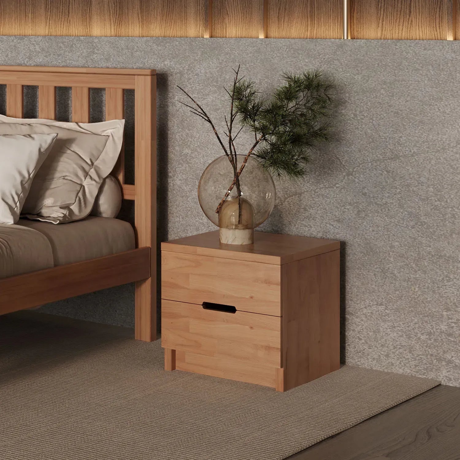 Elsa Bedside Table - Solid Beech