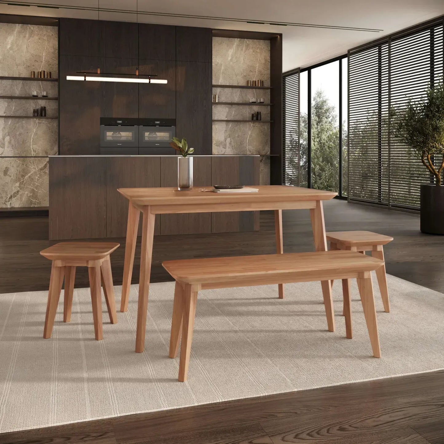 Paris Stools (2 pc) - Solid Beech