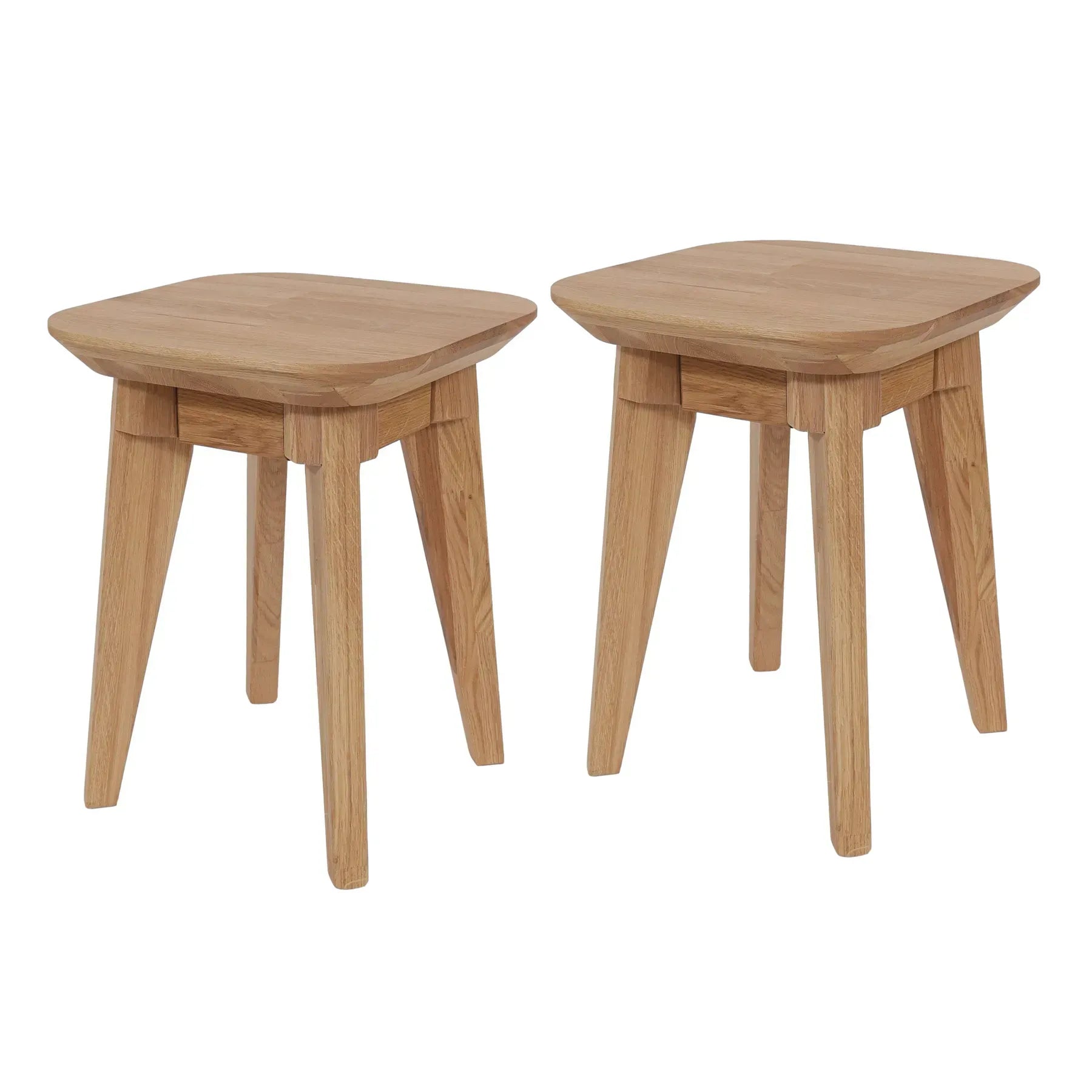 Paris Stools (2 pc) - Solid Oak