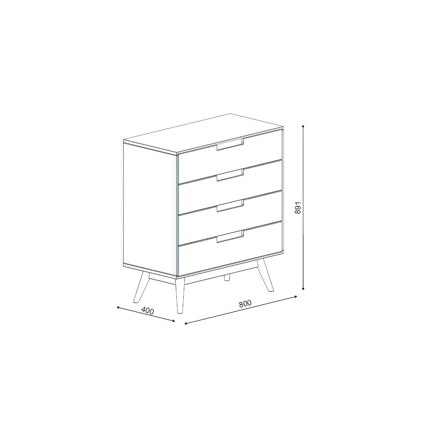 Scandi II Dresser – Solid Oak