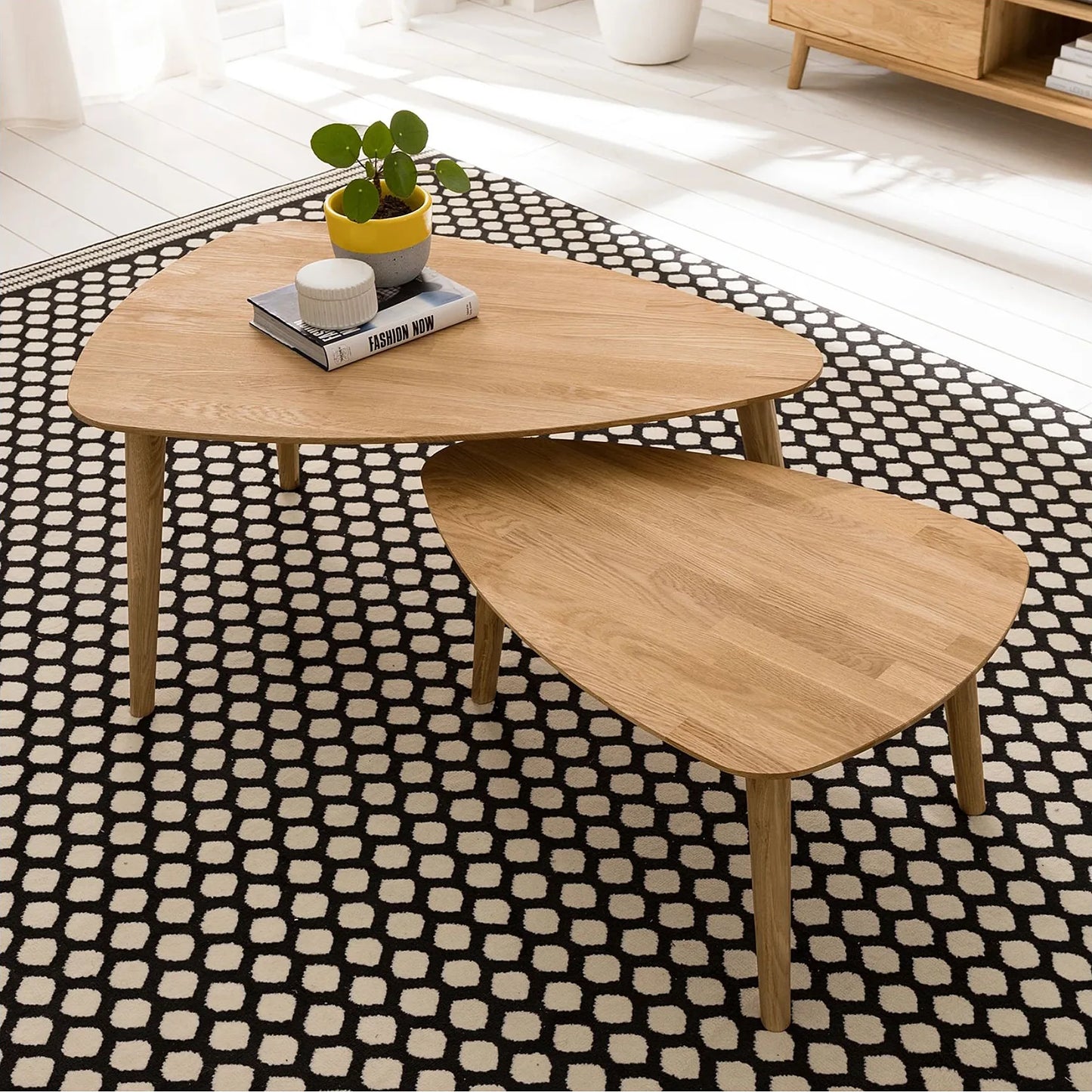 Scandi Nesting Coffee Tables (Set of 2) – Solid Oak
