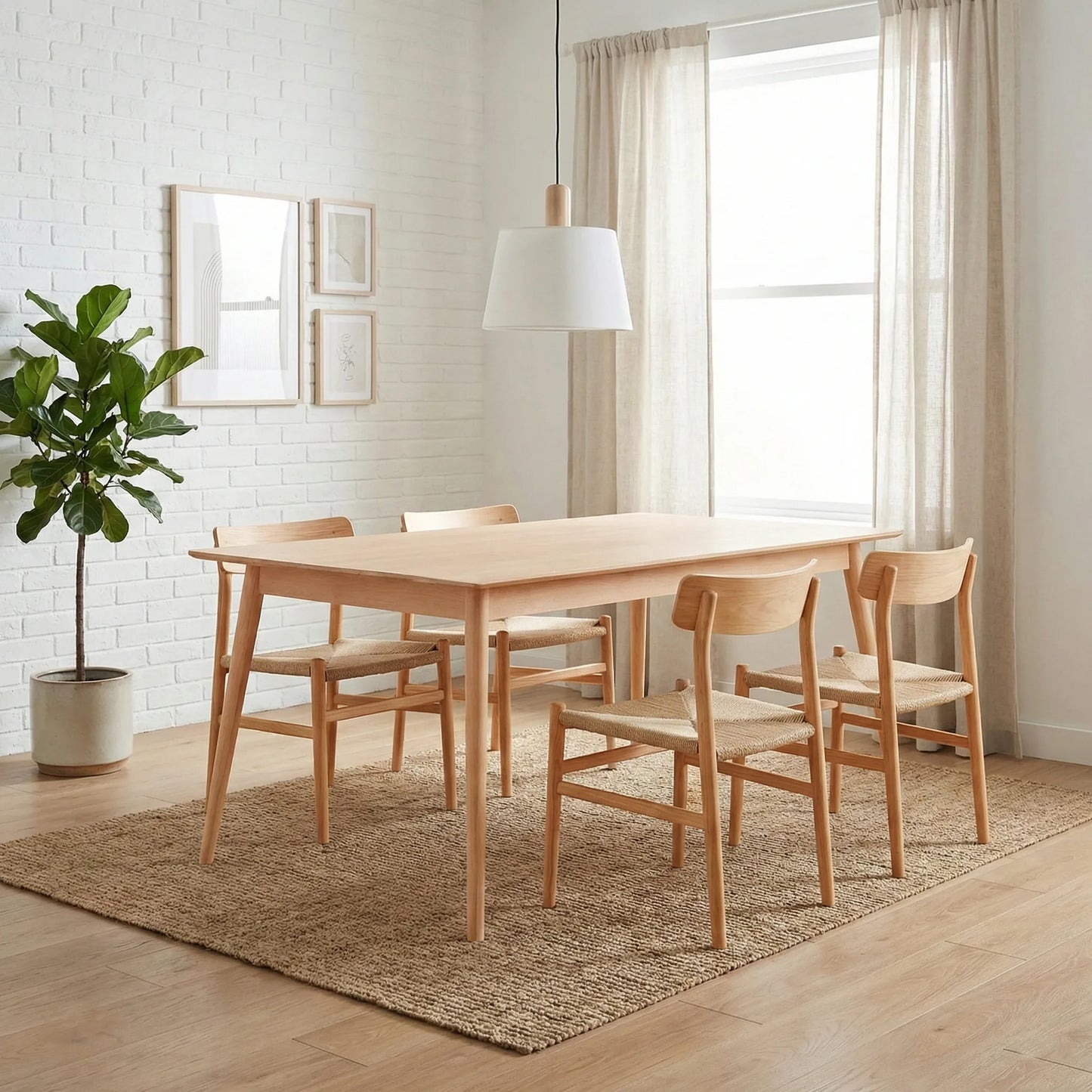 Scandi Dining Table – Solid Beech
