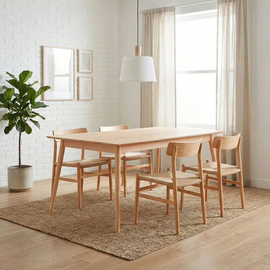 Scandi Dining Table – Solid Beech