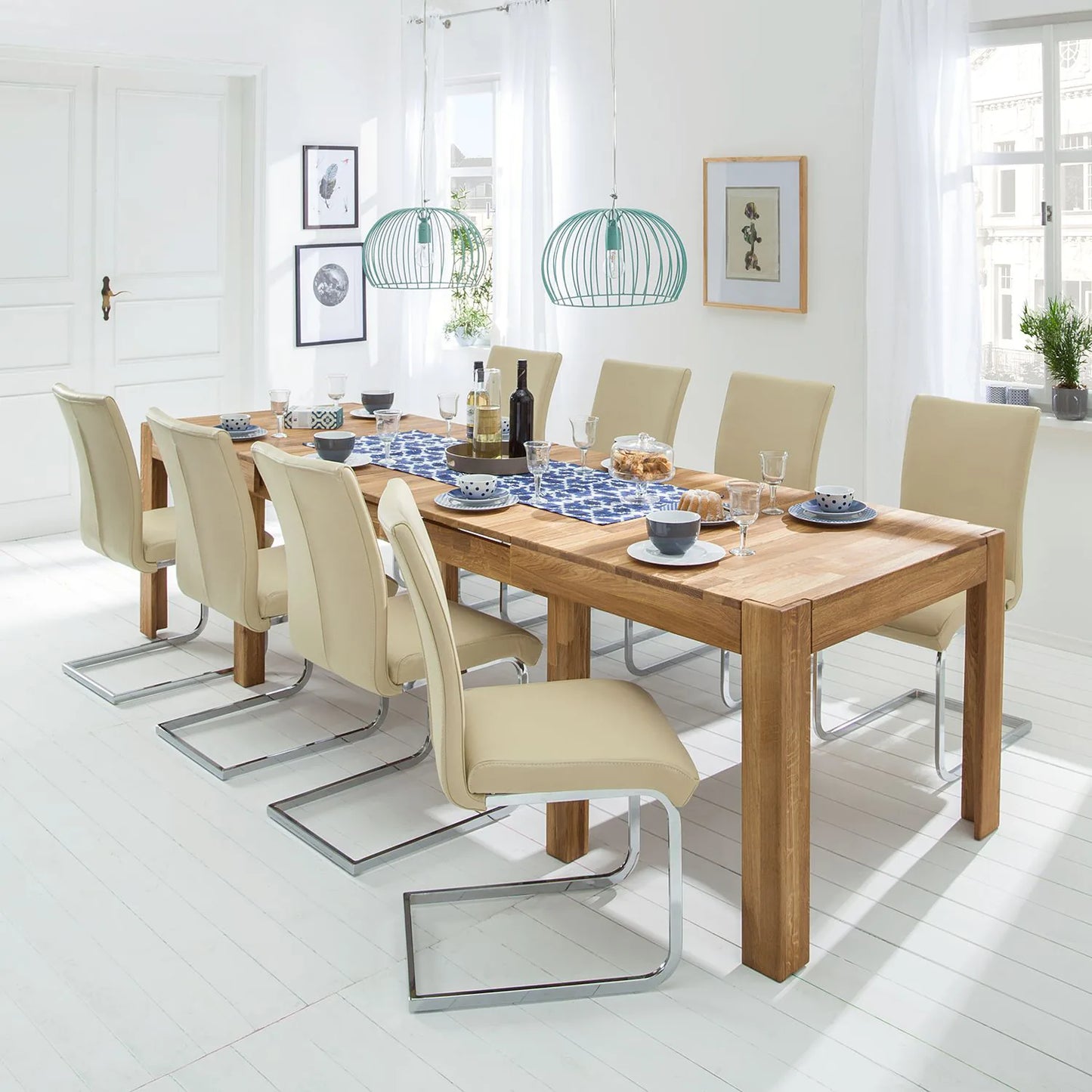XL Extendable Dining Table – Solid Oak